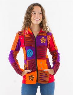 Chaqueta malla algodon pw cuello corte con cuchilla aplicado 2