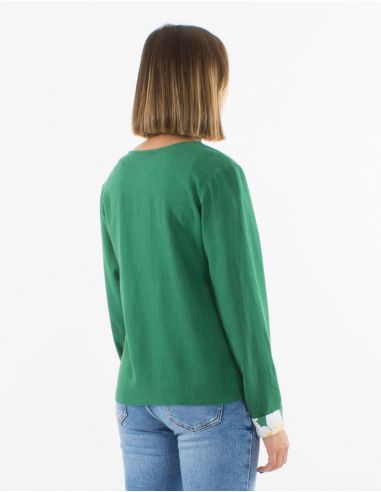 Chaqueta 70% viscosa 30% lino lisa mangas largas