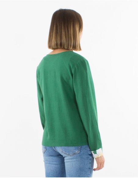 Chaqueta 70% viscosa 30% lino lisa mangas largas