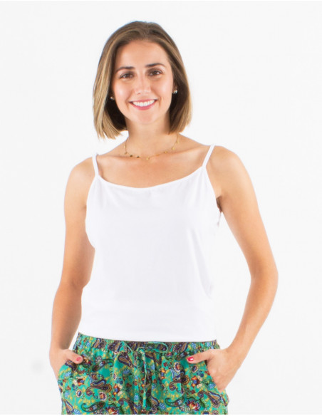 Camiseta 95% algodon 5% elastano tirantes lisa