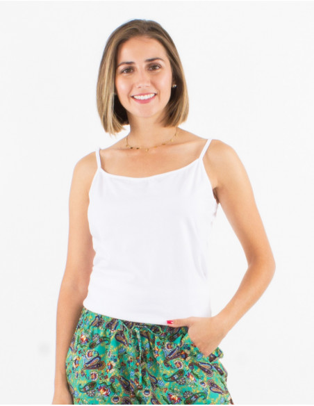 Camiseta 95% algodon 5% elastano tirantes lisa