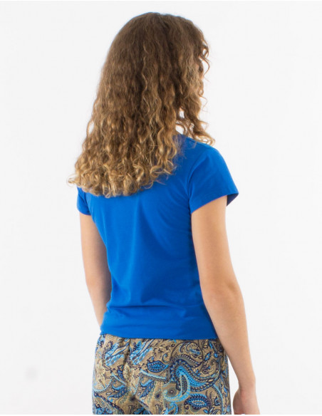 Camiseta 95% algodon 5% elastano mangas cortas lisa