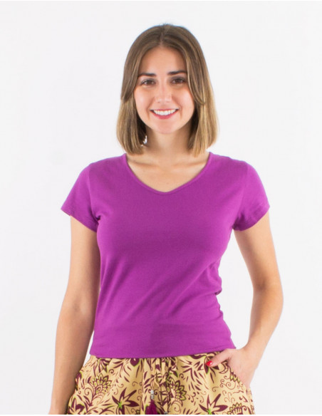 Camiseta 95% algodon 5% elastano mangas cortas lisa