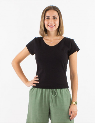 Camiseta 95% algodon 5% elastano mangas cortas...