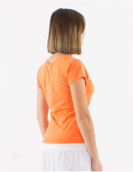 Camiseta 95% algodon 5% elastano mangas cortas lisa