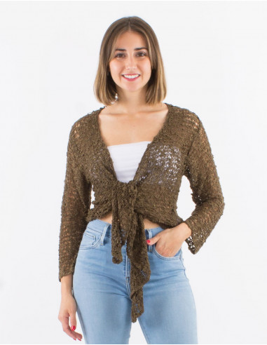 Chaqueta malla poliester popcorn