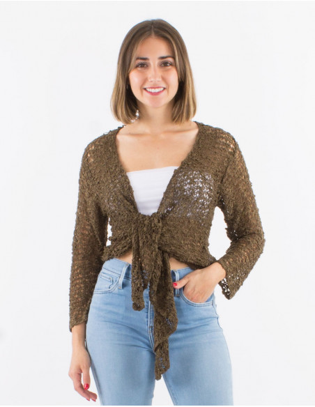 Chaqueta malla poliester popcorn