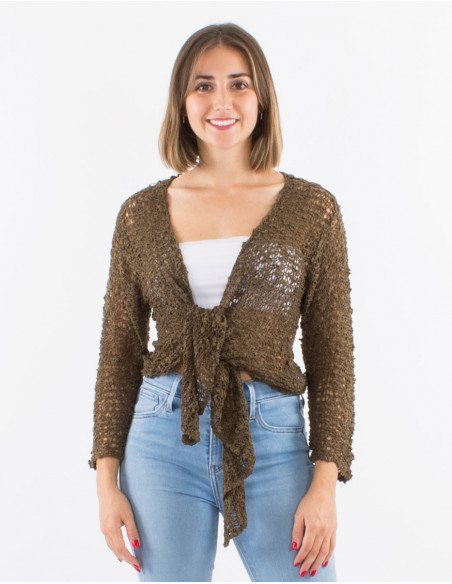 Chaqueta malla poliester popcorn