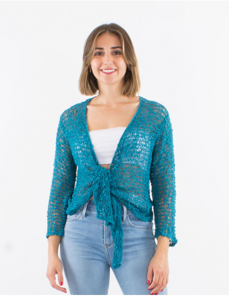 Chaqueta malla poliester popcorn