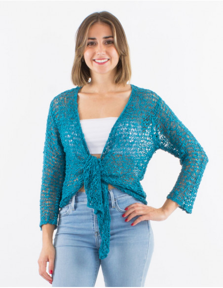 Chaqueta malla poliester popcorn