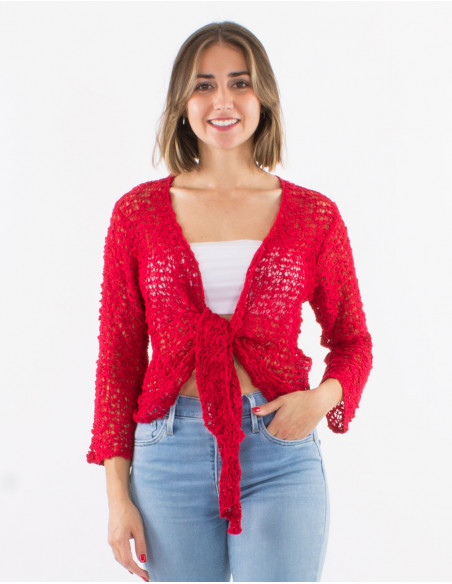 Chaqueta malla poliester popcorn