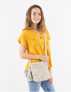 Bolso de macramé de algodón...
