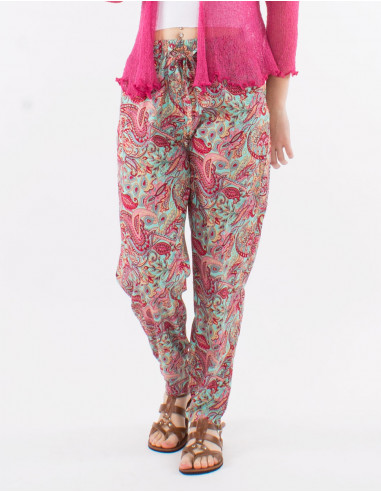 Pantalon poliester talla elastica estampado...