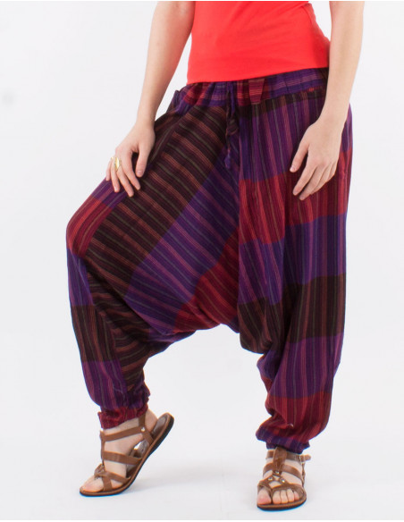 Sarouel algodon rayado bolsillos a los lados talla eslastica