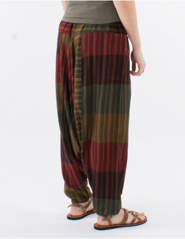 Sarouel algodon rayado bolsillos a los lados...