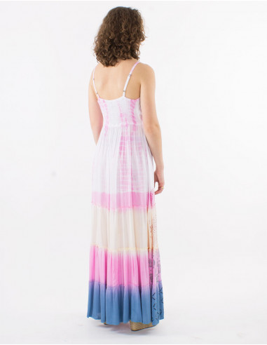 Vestido largo viscosa tie and dye tirantes...