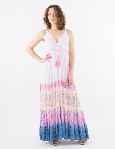 Vestido largo viscosa tie and dye tirantes...