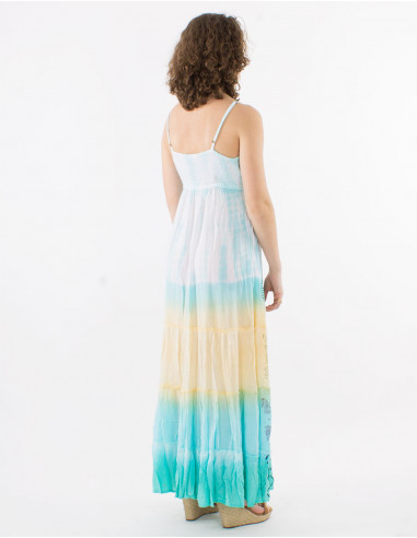Vestido largo viscosa tie and dye tirantes...