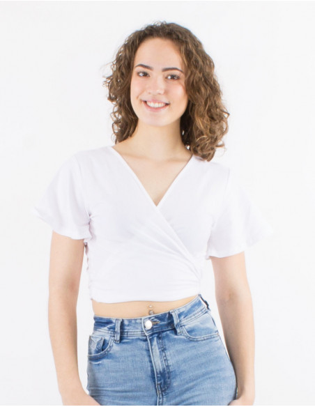 Camiseta 95% algodon 5% elastano lisa mangas cortas