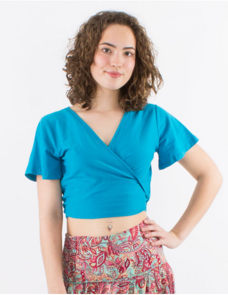 Camiseta 95% algodon 5% elastano lisa mangas cortas