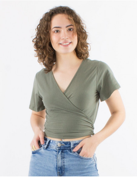 Camiseta 95% algodon 5% elastano lisa mangas cortas