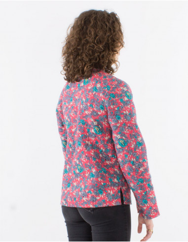 Chaqueta algodon acolchada reversible botones...