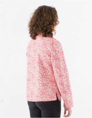 Chaqueta algodon acolchada reversible botones...