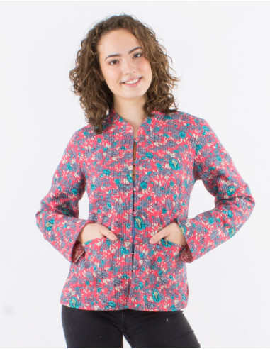 Chaqueta algodon acolchada reversible botones...