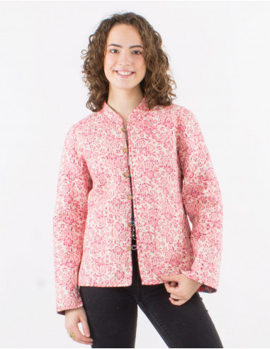 Chaqueta algodon acolchada reversible botones...