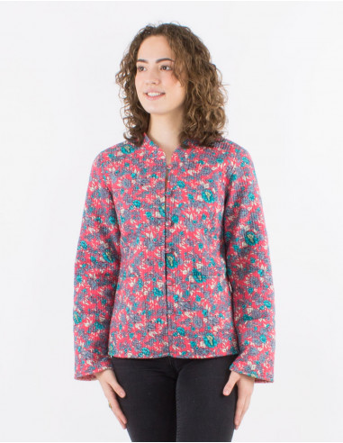 Chaqueta algodon acolchada reversible botones...