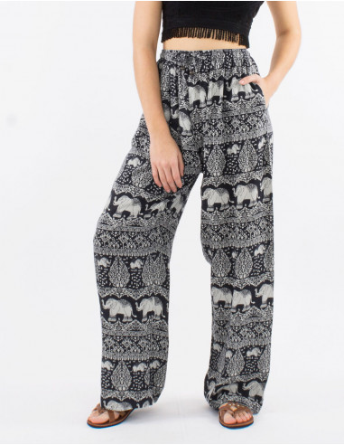Pantalon viscosa elefante aladin estampado bali...
