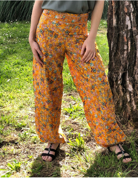 Pantalon poliester 2 bolsillos sari estampado