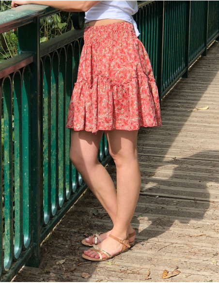 Falda corta poliester sari estampado