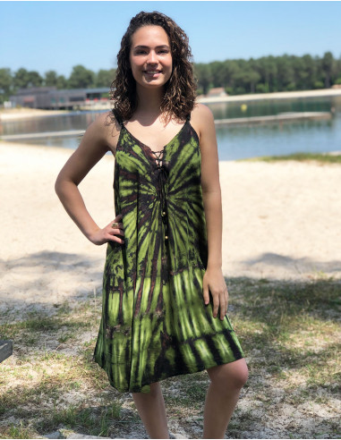Vestido corto viscosa tie and dye