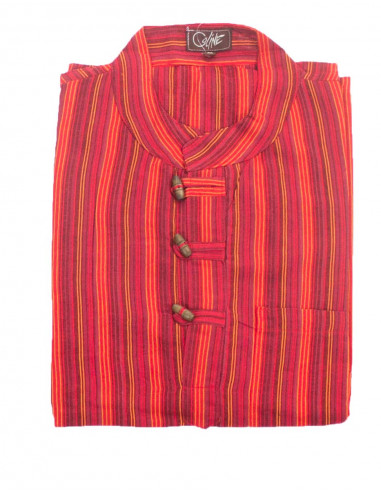 Camisa kurta h algodon rayas botones coco