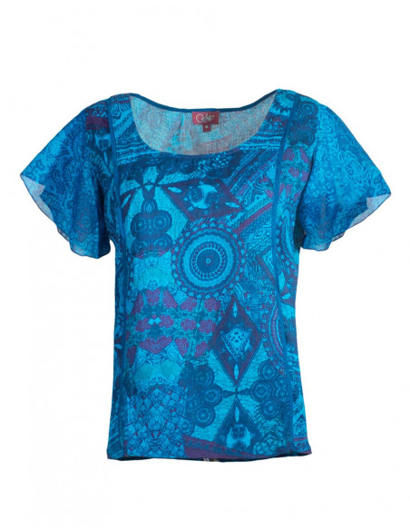 Blusa de algodón estampada