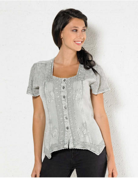 Blusa viscosa sw mangas cortas