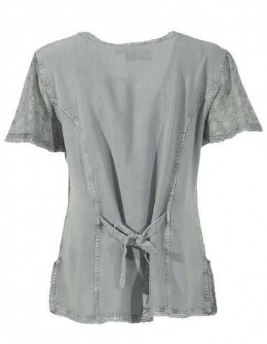 Blusa viscosa sw mangas cortas