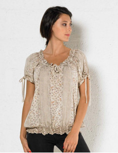 Blusa estampada de viscosa lisa Sw