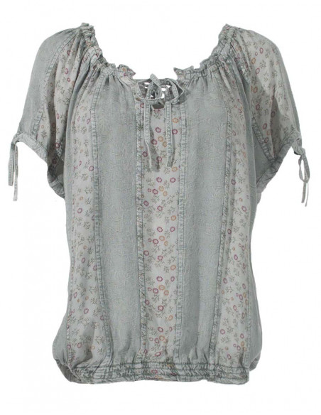 Blusa estampada de viscosa lisa Sw