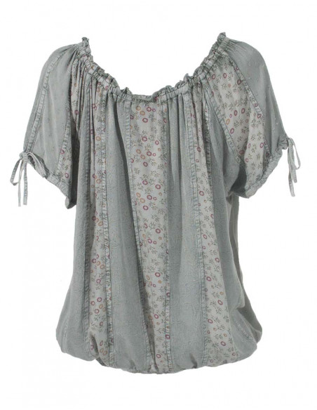Blusa estampada de viscosa lisa Sw