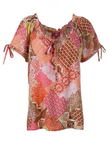 Blusa de viscosa de manga corta