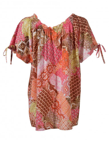 Blusa de viscosa de manga corta