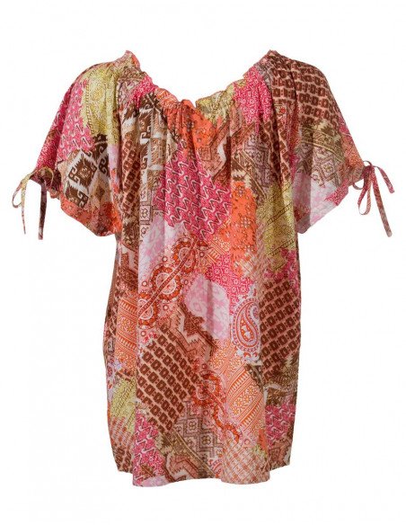 Blusa de viscosa de manga corta