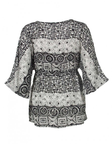 Blusa de viscosa con estampado cúbico