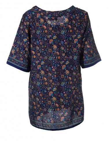 Blusa sari de poliéster de manga corta