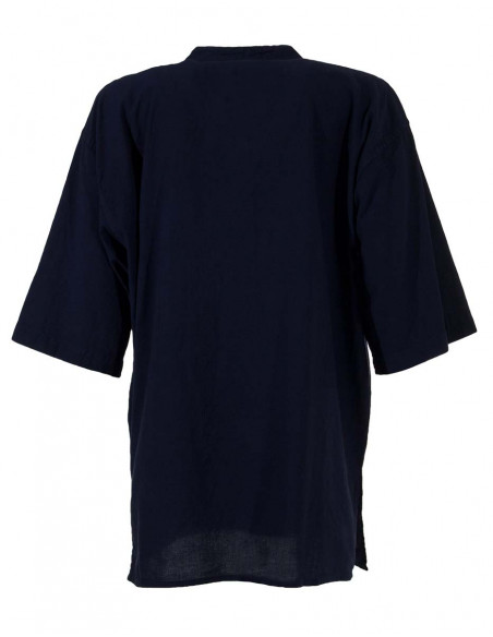 Camisa kurta algodon lisa sw mangas cortas 3 botones