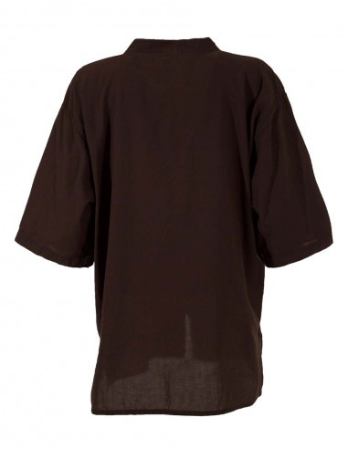 Camisa kurta algodon lisa sw mangas cortas