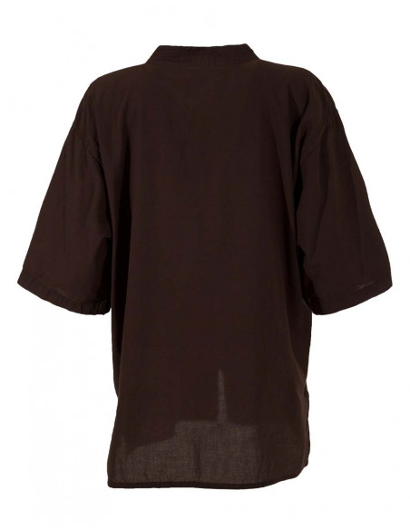 Camisa kurta algodon lisa sw mangas cortas