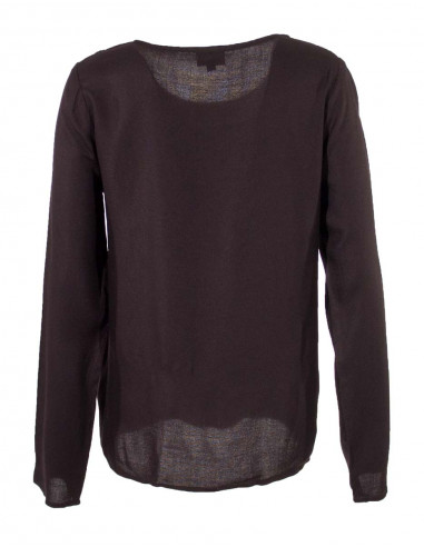 Blusa viscosa bordada mangas largas